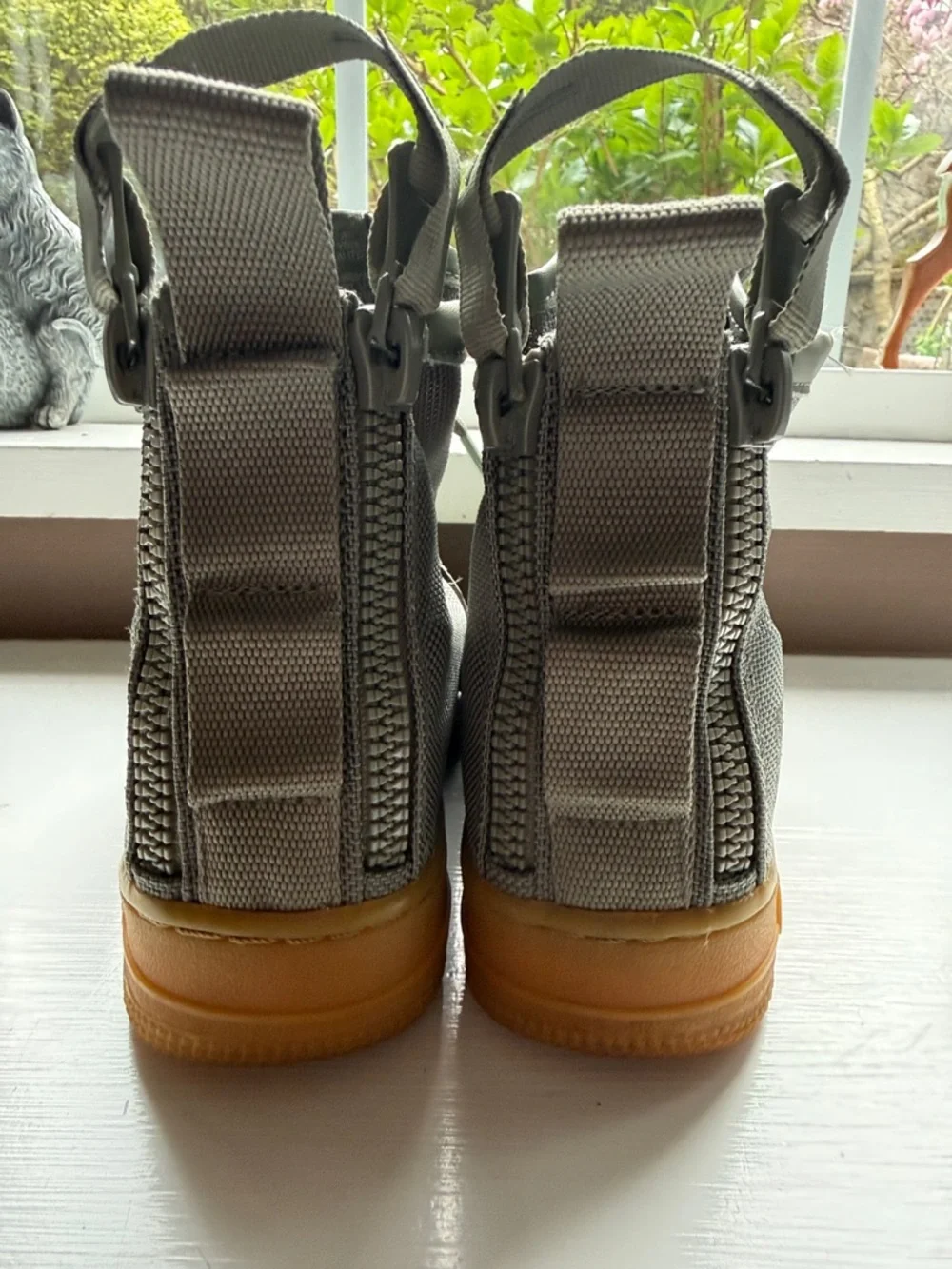Nike High-Top Air Force 1 Military-Style Sneakers - Grey with Gum Sole - Picture 6 of 11